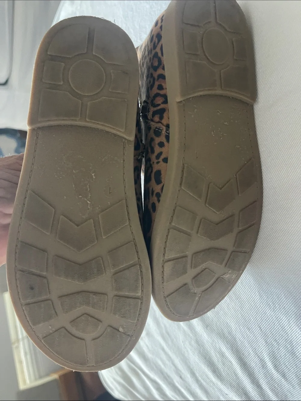 Girls Size 1 Kids Leopard Print Ankle Boots - Brown